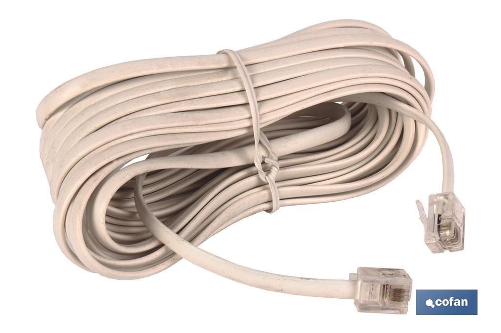 CABLE PLANO TELEFONO CON TOMAS (4.5M) (PACK: 1 UDS)