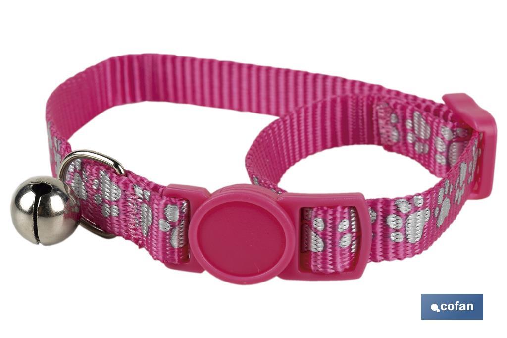 COLLAR CON CASCABEL GATOS ROSA MODELO MAY 1 CM X 32 CM (PACK: 1 UDS)