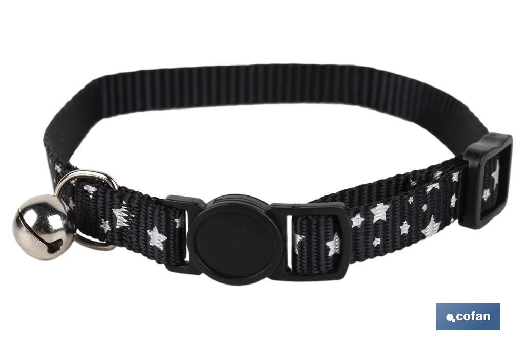 COLLAR CON CASCABEL GATOS NEGRO MODELO  MAY 1 CM X 32 CM (PACK: 1 UDS)