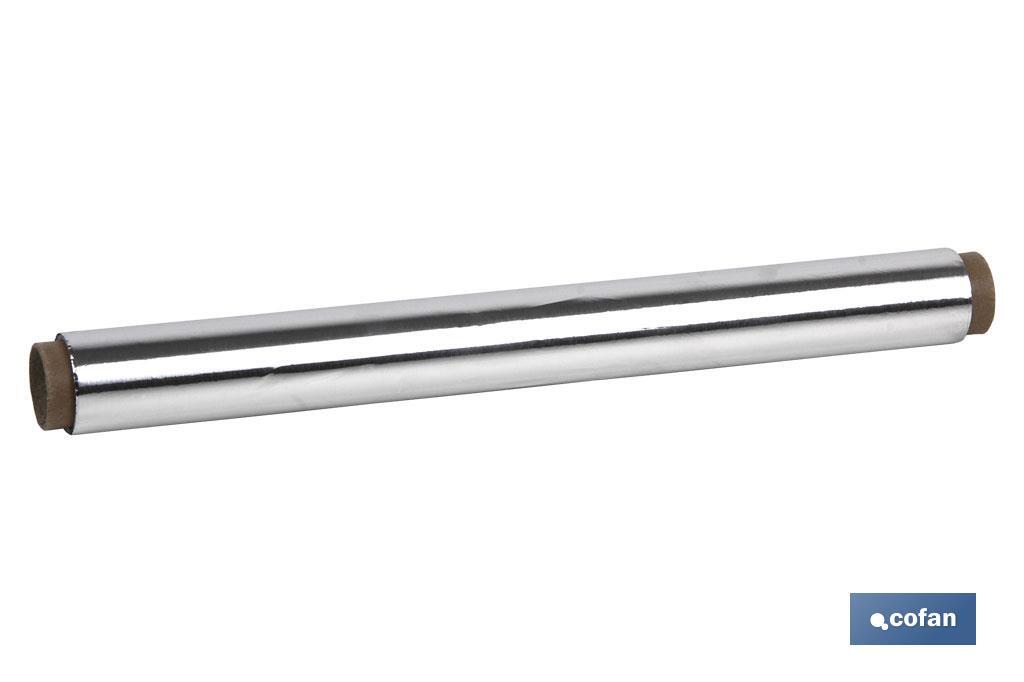 Papel de Aluminio Doméstico | Medida de 16, 30 o 50 m | Ancho 30 cm | Estuche con sierra de corte | Antiadherente | Multiusos