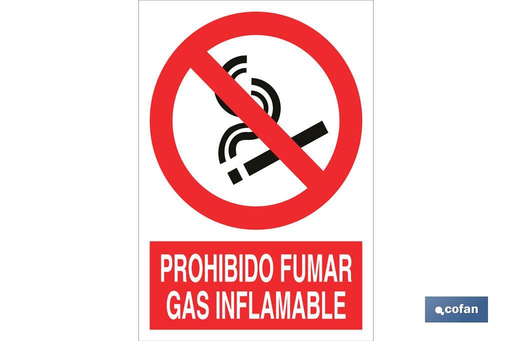 Prohibido fumar gas inflamable