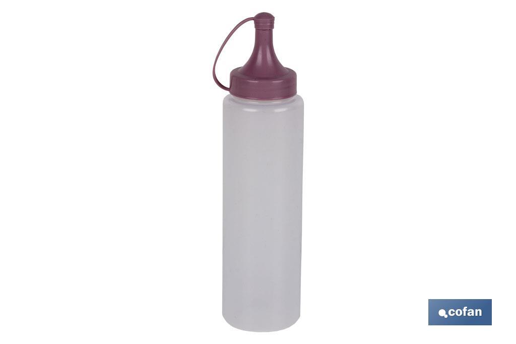 Botella aceitera | Modelo Albahaca | Botella para Salsas o Aceites | Botella Exprimible de Plástico | Color rosa palo