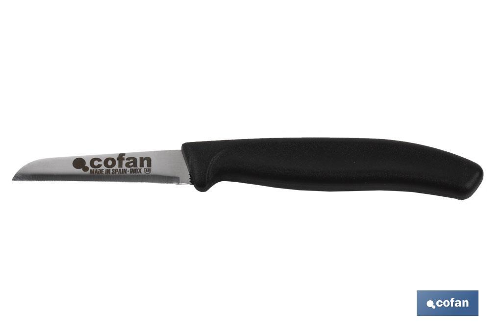 Cuchillo de Recolección | Pack de 12 Unidades | Modelo pico pato | Medida de la hoja 65 mm | Mango de Color negro