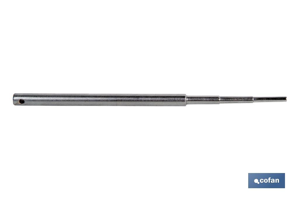 Barra de acero para giro de llave de tubo | Fabricada en cromo vanadio | Medidas para llaves de tubo desde 6 hasta la 19