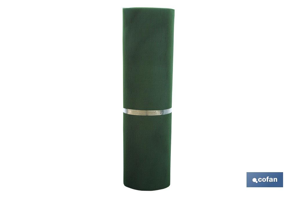 Malla de plastico | Hueco cuadrado de 5 mm | Color verde 1x25 m
