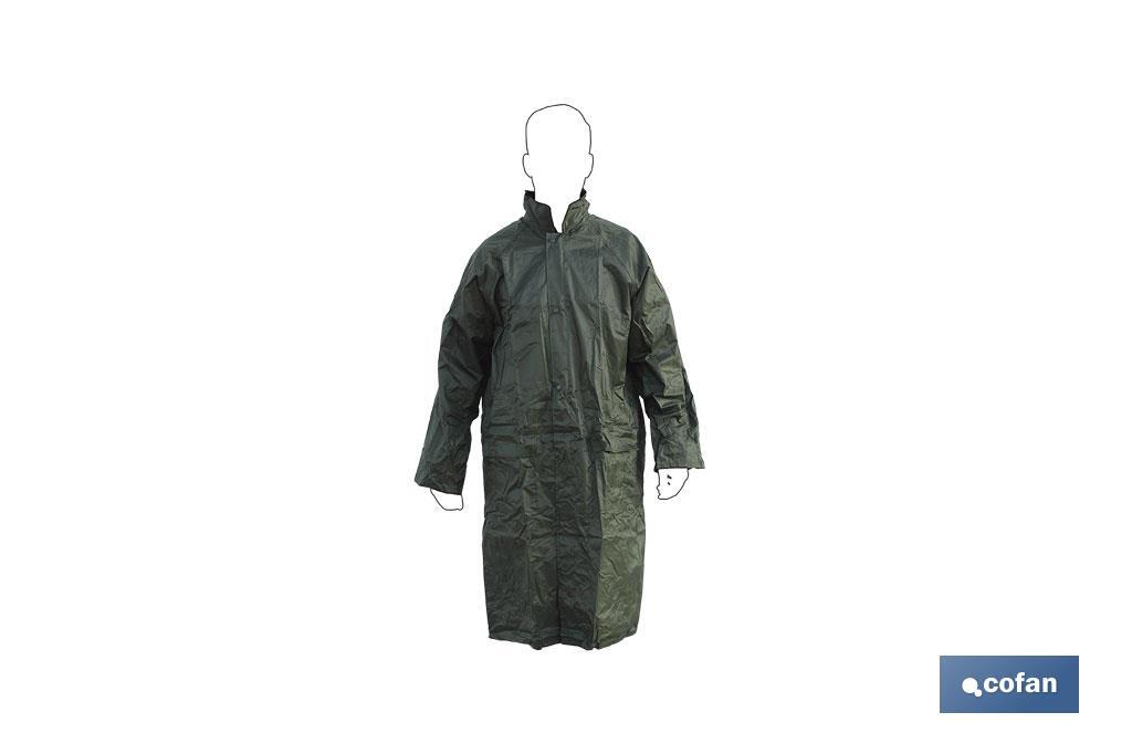 Abrigo de Lluvia | Color Verde | Fabricado en Poliéster y PVC | Costuras Termoselladas