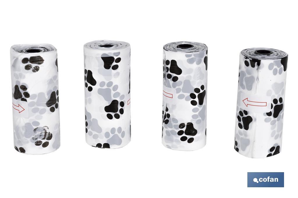 Bolsas de Basura para excrementos de perros | 4 rollos de15 bolsas | Medidas 35,5 x 23 cm